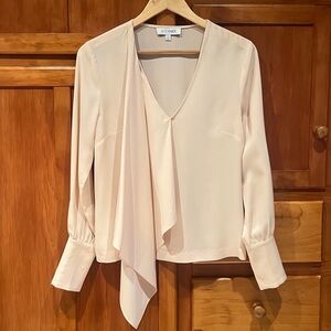 Intermix Blush Silk Women's V-neck Blouse